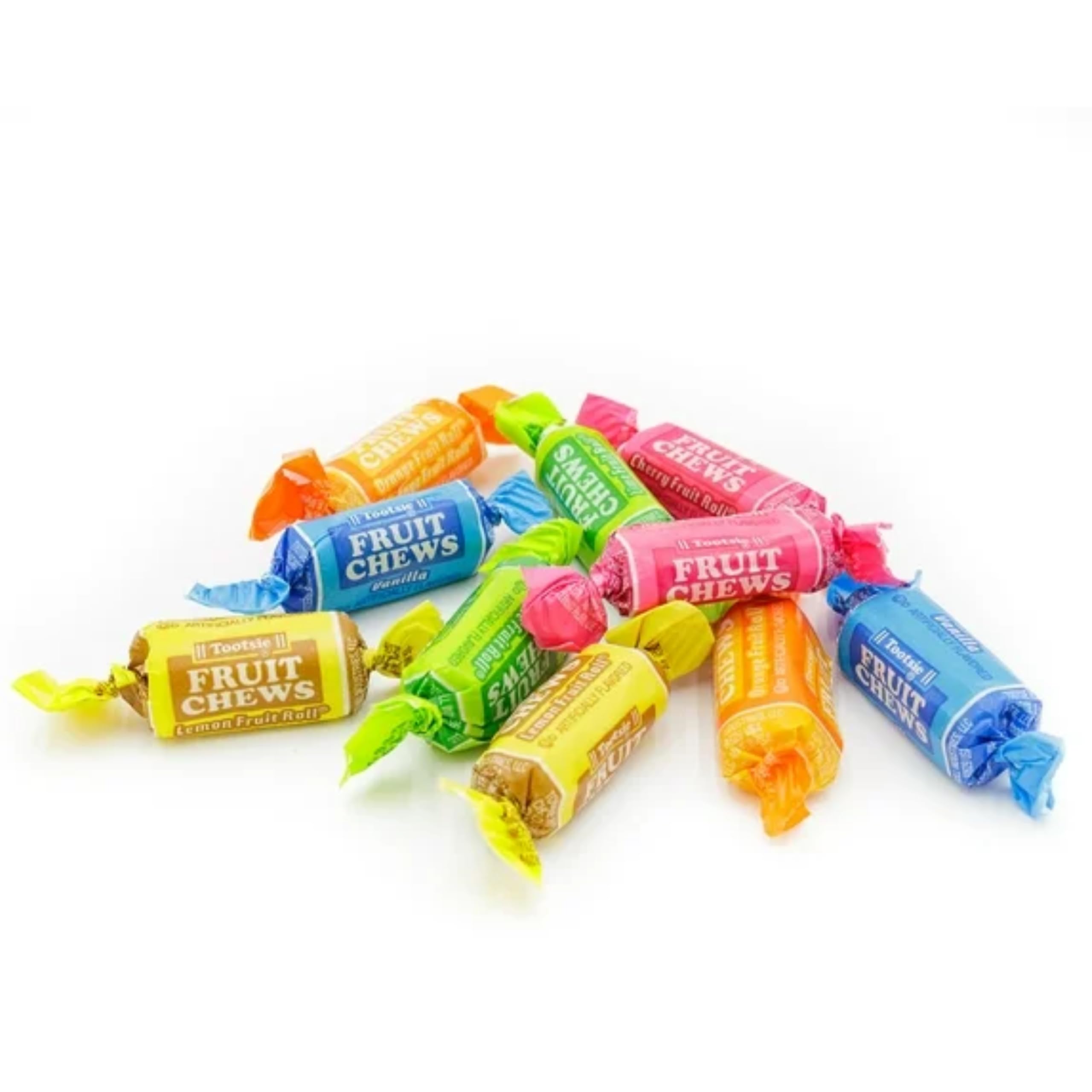 Assortit Tootsie Roll bag held in hand showing scale and generous 8-pound supply