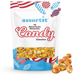 Assortit Werther's Original unwrapped piece revealing creamy center for immediate enjoyment