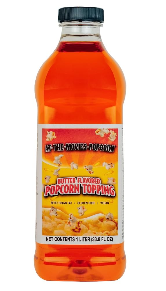 At-The-Movies-Popcorn front bottle showing label and easy-pour cap, highlights convenience