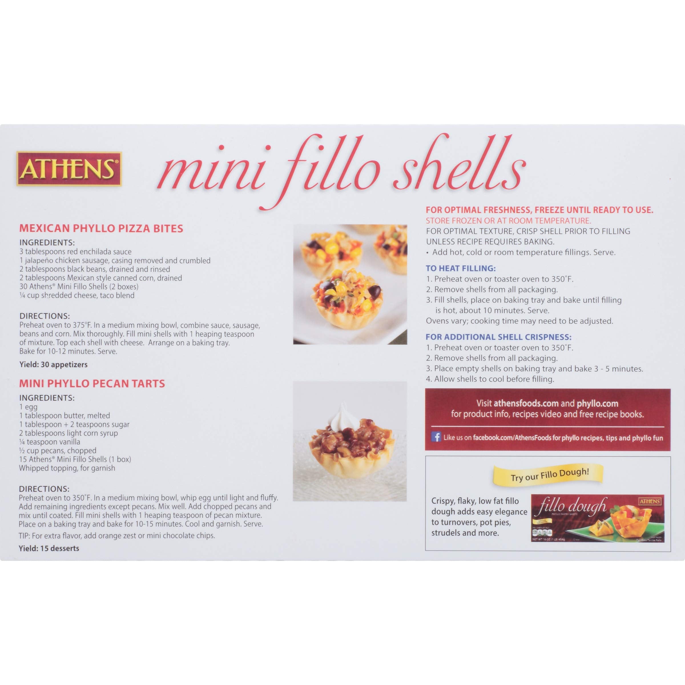 Athens Foods close-up of mini fillo shell layers highlighting flaky texture and crisp bite