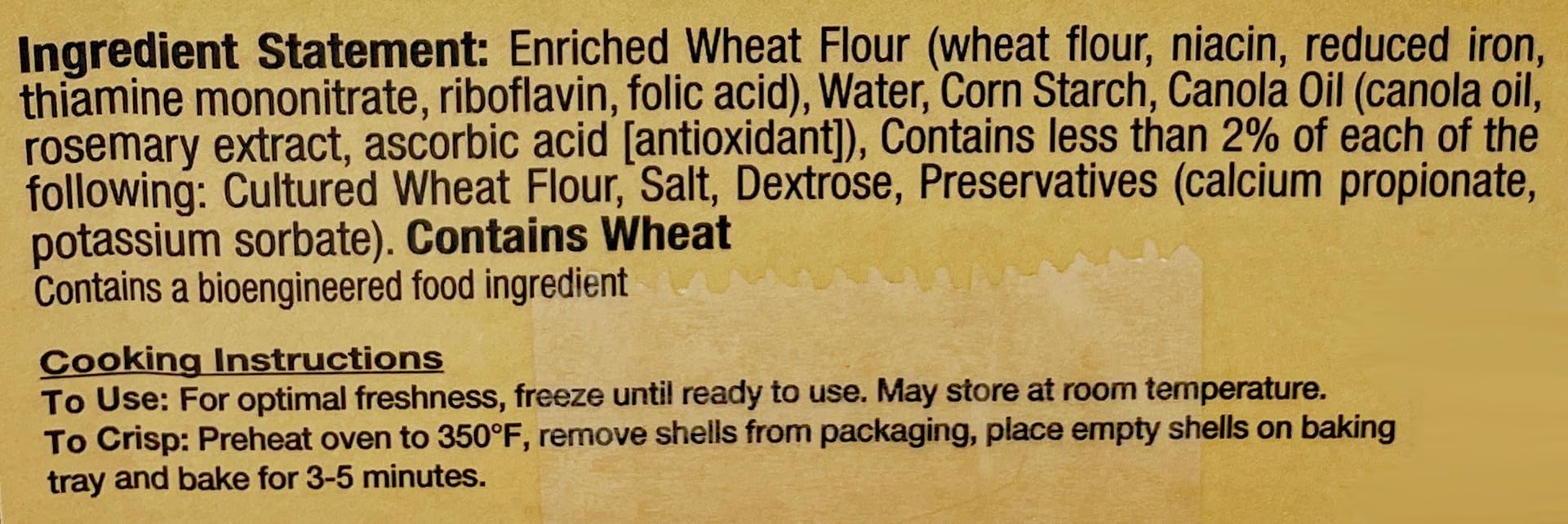 Athens Foods product label close-up showing usage details and tips