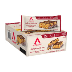 Atkins front packaging showing box of 12 bars and clear labeling for convenience