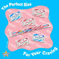 Atkinson's close view of an individually wrapped mint highlighting freshness