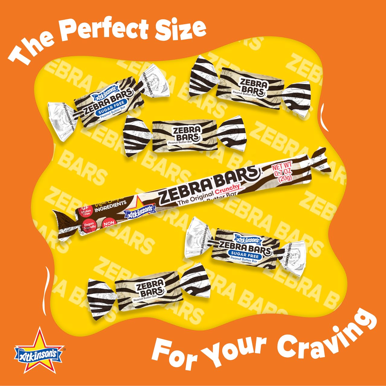 Atkinson's individually wrapped bar highlighting convenience for sharing