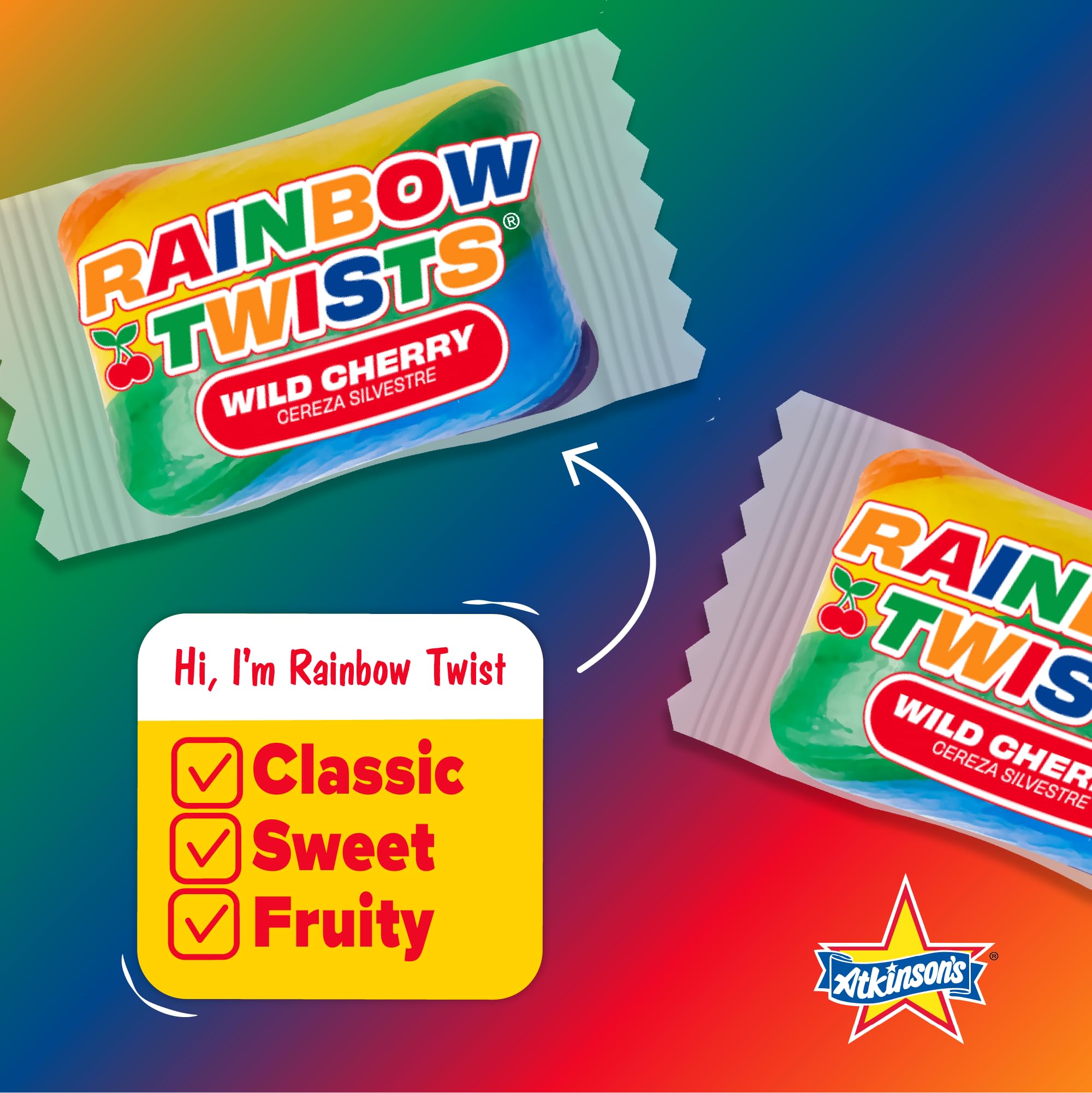 Atkinson's individually wrapped candy piece emphasizing freshness and easy sharing