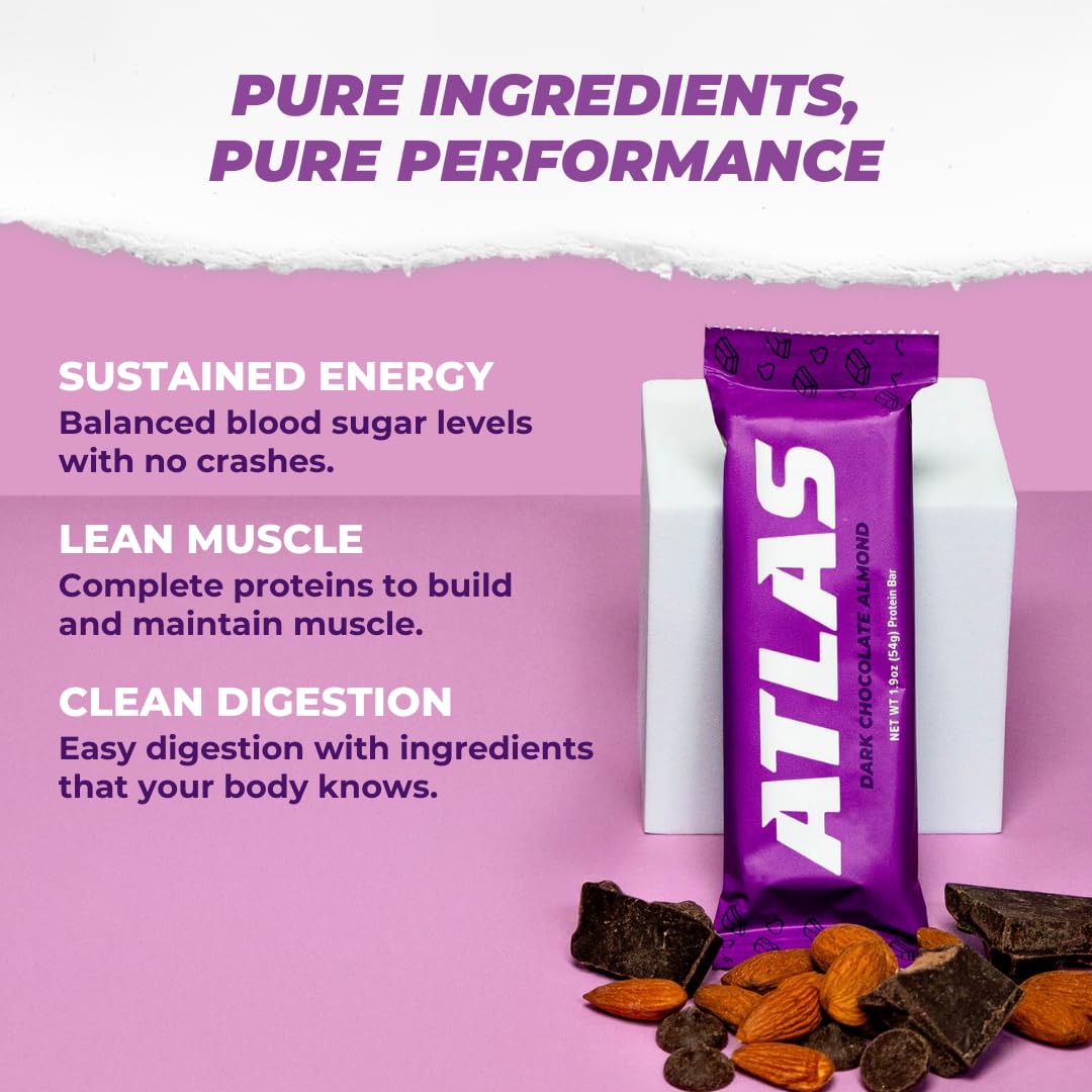 Atlas Protein Bar 24-count box stacked to display quantity and pantry-ready storage benefit