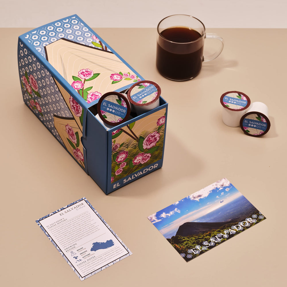 Atlas Coffee Club pod inserted in Keurig-style machine for fast brewing benefit