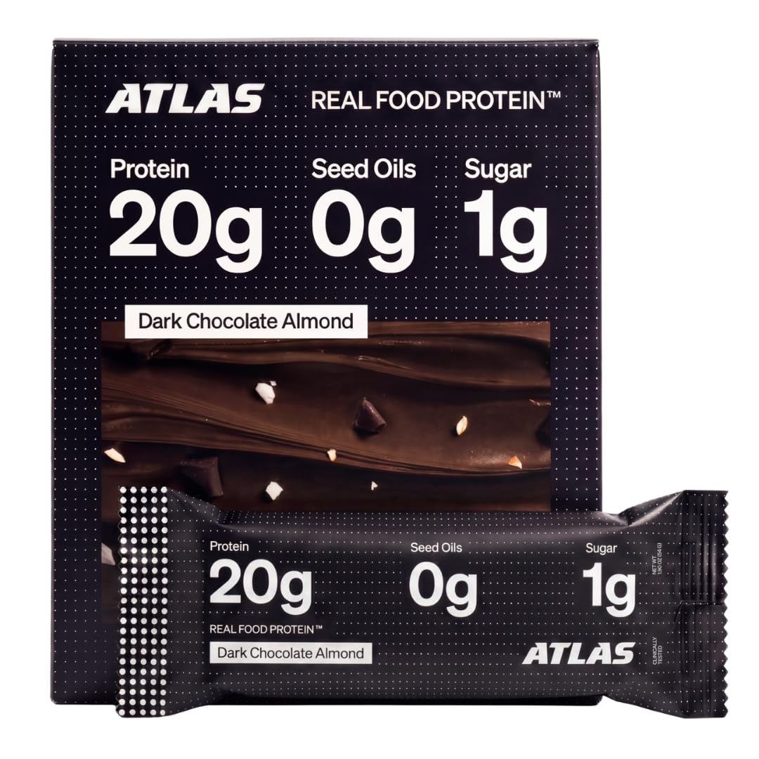 Atlas Protein Bar front packaging showing brand and flavor for confident purchase