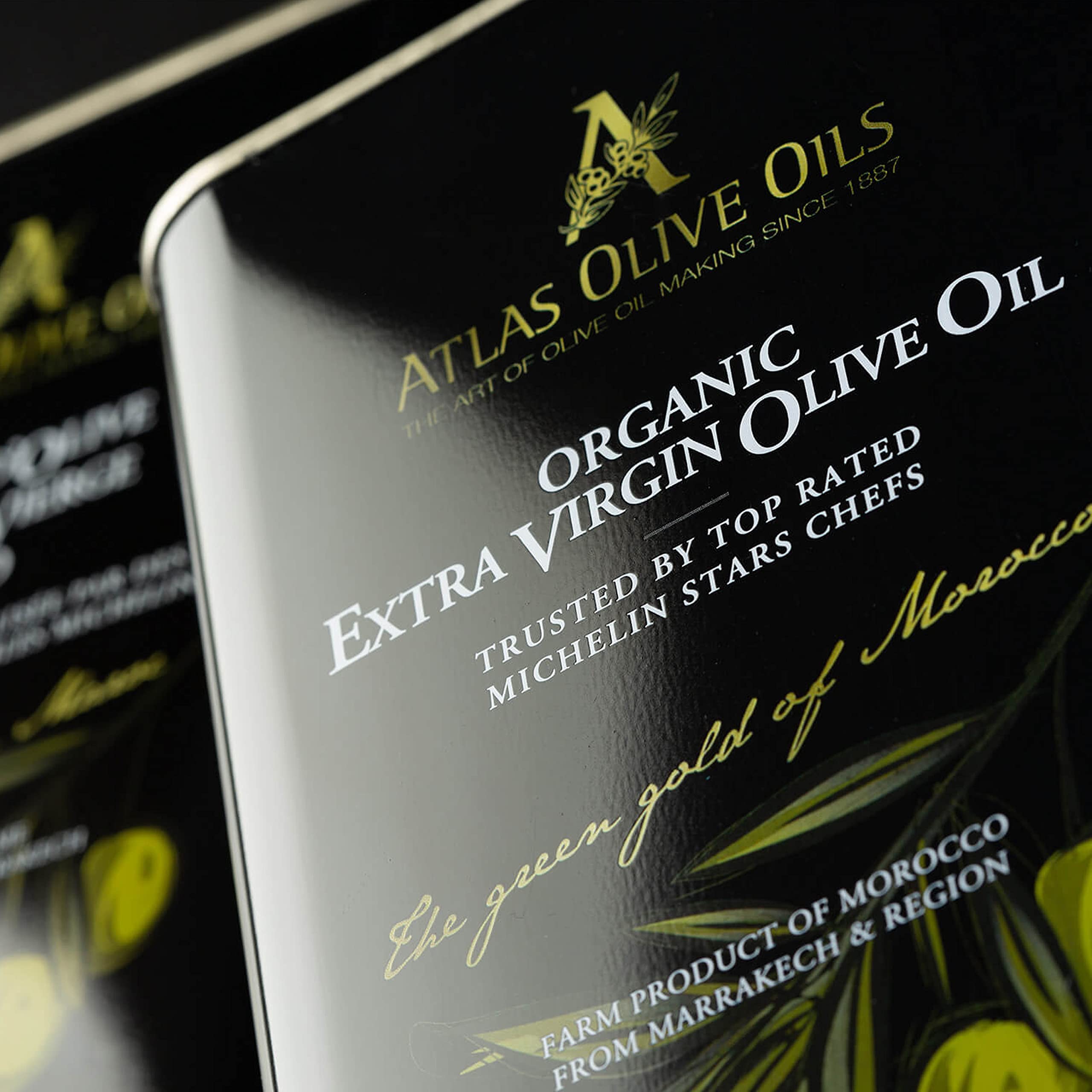 Atlas Olive Oils drizzled over salad highlighting bright flavor and finishing use