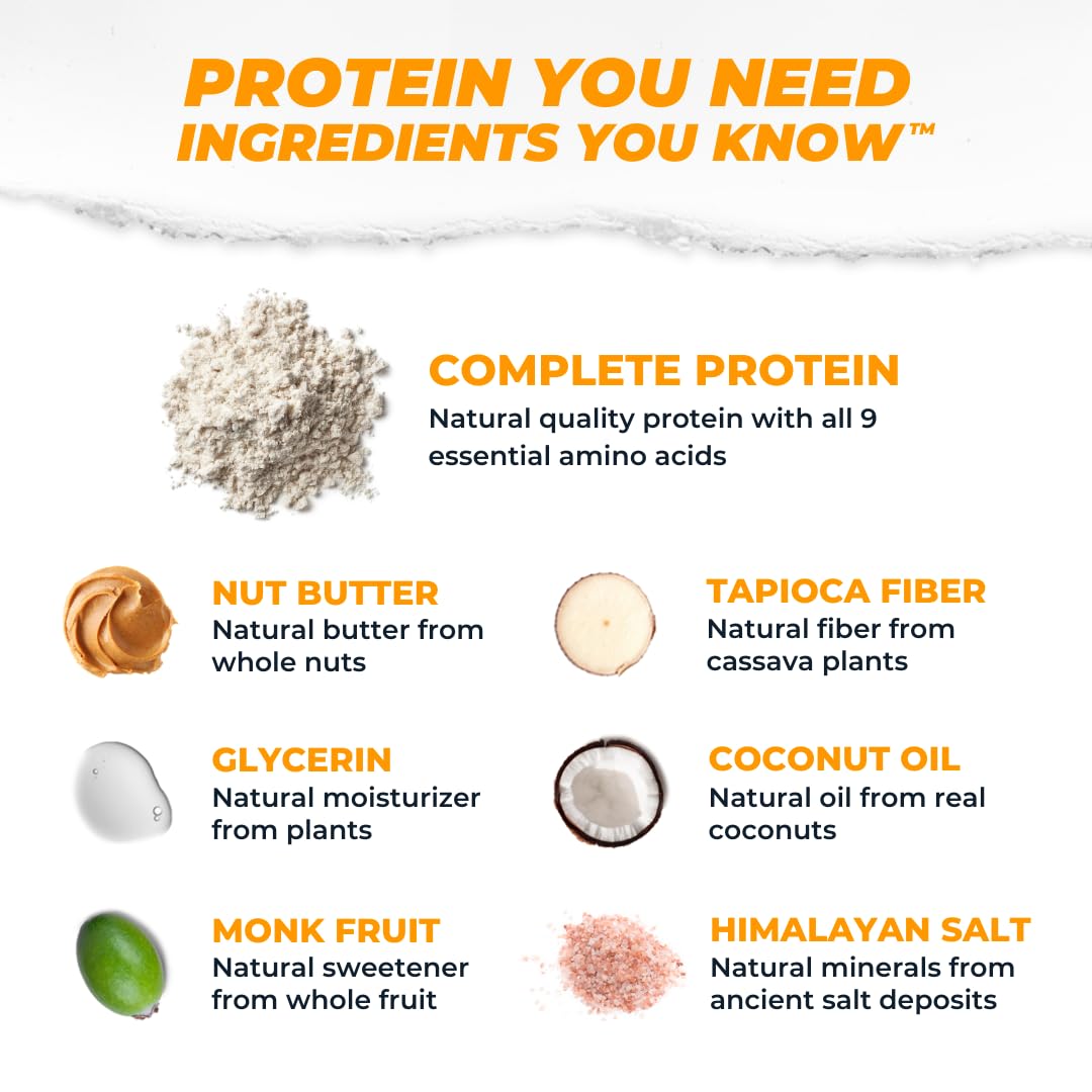 Atlas single unwrapped bar displaying dense peanut butter texture and protein