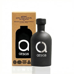 Atsas single-estate bottle front view showing label and premium presentation benefit