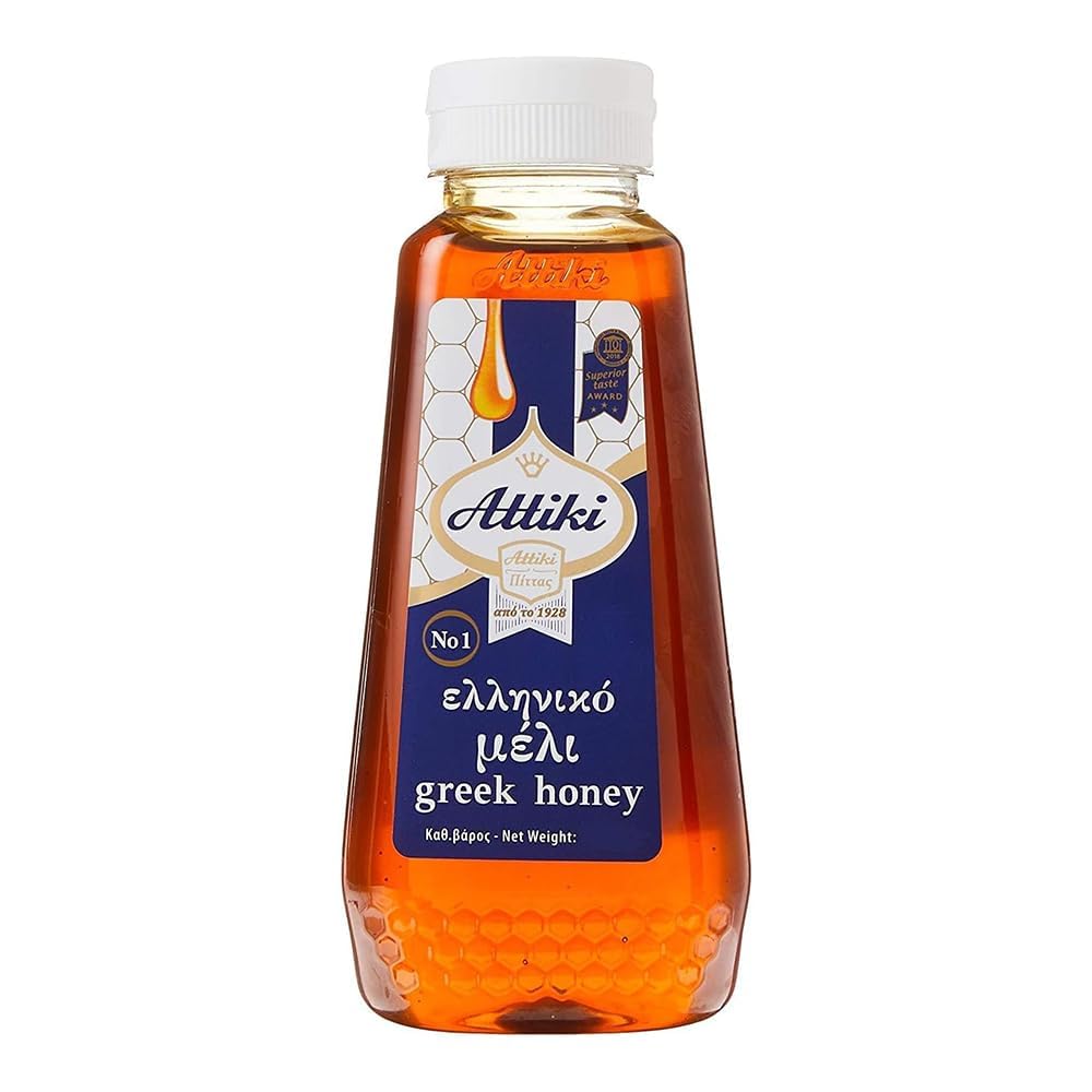 Attiki front packaging squeeze bottle showing label and pour spout for easy use and storage