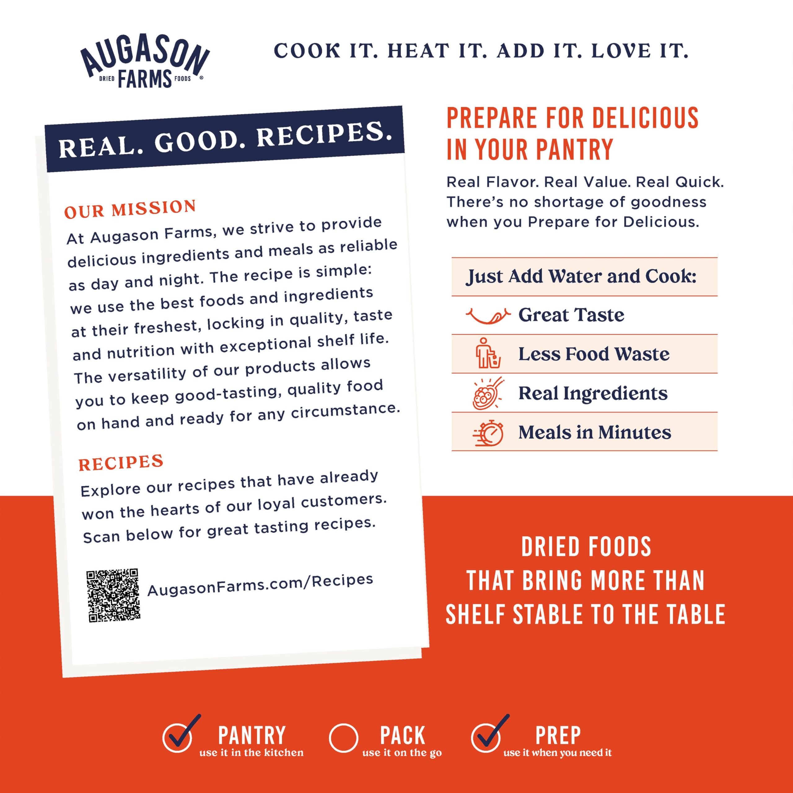 Augason Farms can beside common items to show portion size and portability benefit