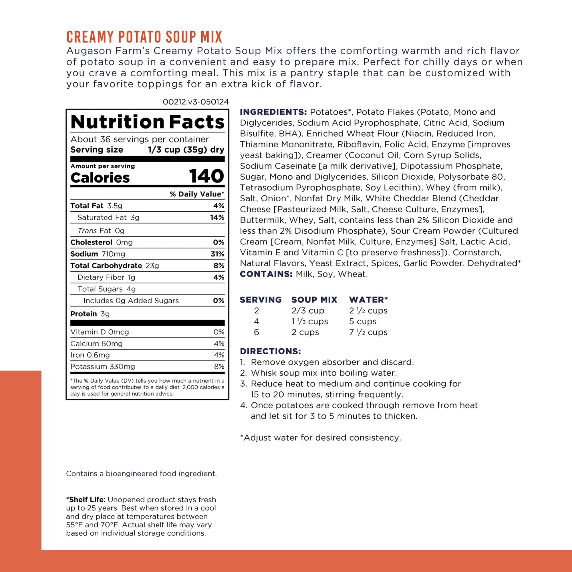 Augason Farms dry mix close-up texture showing easy-to-hydrate convenience