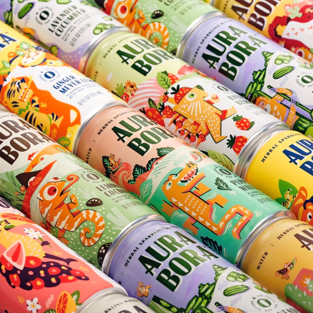 Lifestyle picnic scene with Aura Bora Cactus Rose cans offering refreshing option