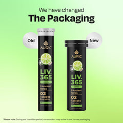 Auric LIV365 Green tablet close-up texture and quick-dissolve quality