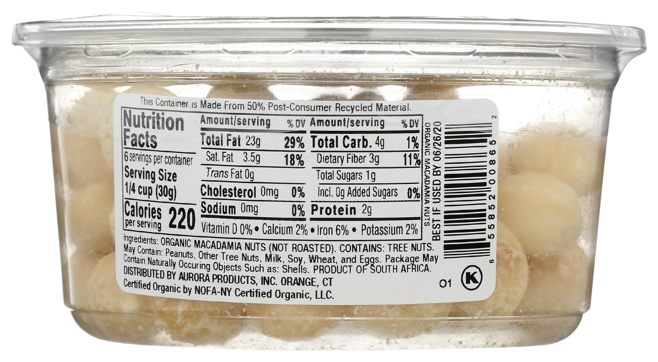 AURORA close-up of raw macadamia texture highlighting creamy appearance and quality