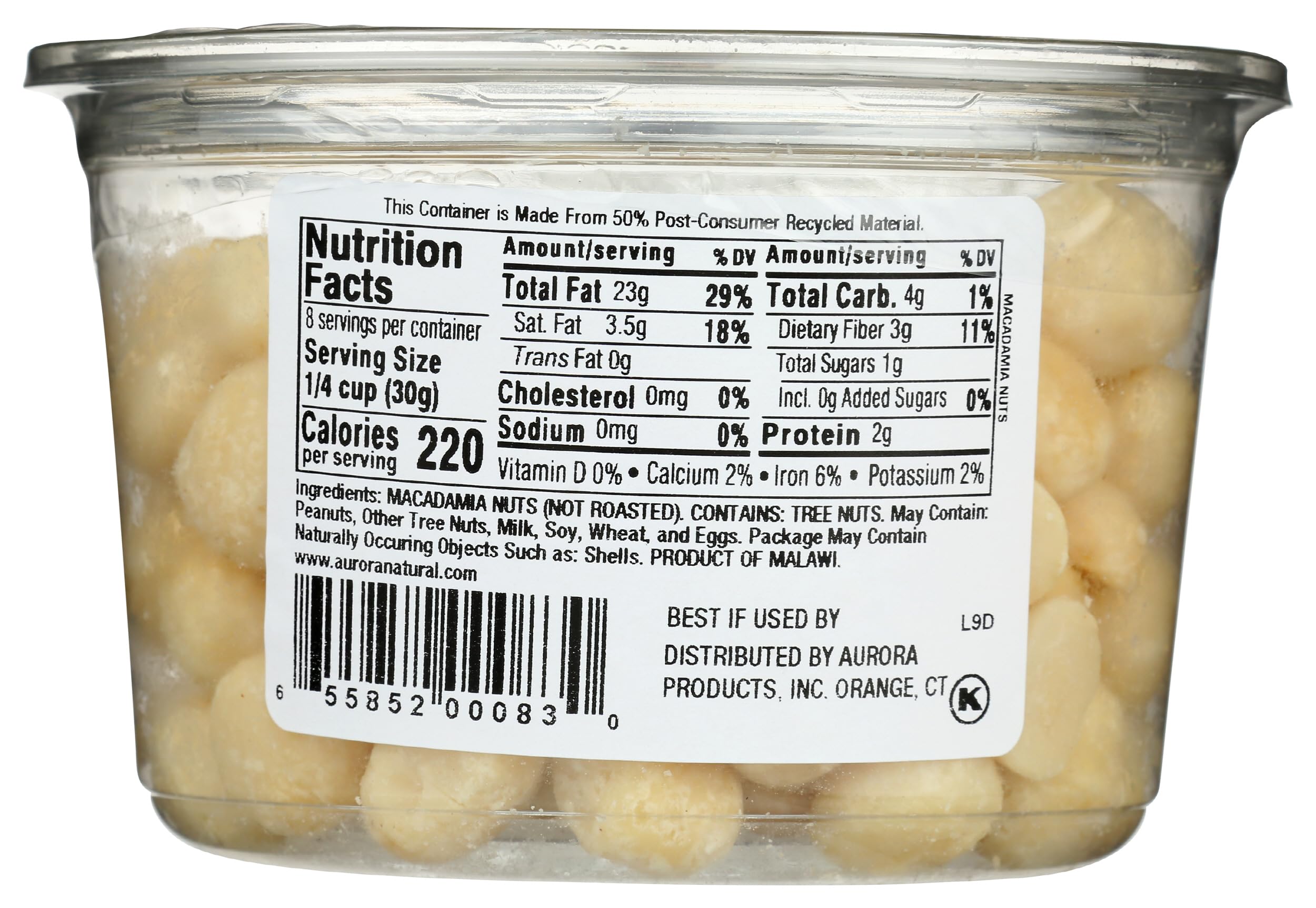 AURORA close-up of raw macadamia kernels showing buttery texture and quality