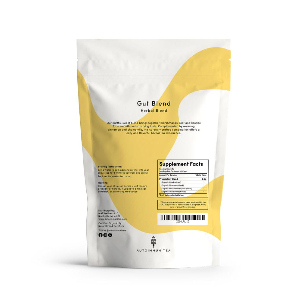 Autoimmuni-Tea marshmallow root close-up highlighting soothing gut ingredient