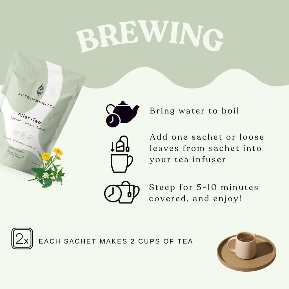 Autoimmuni-Tea ingredient label on tag showing blend details and organic transparency