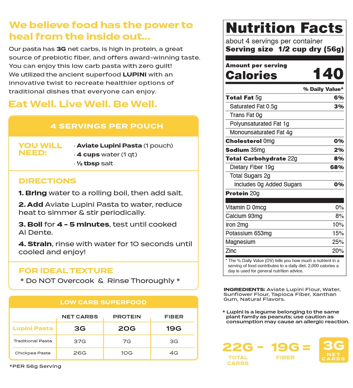 Aviate penne in kitchen setting showing easy keto meal preparation