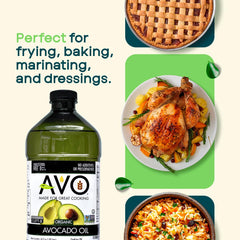 AVO next to other oils showing size and value for economical kitchens