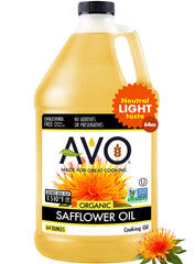 AVO front label showing 64 fl oz bottle and organic badge for trust