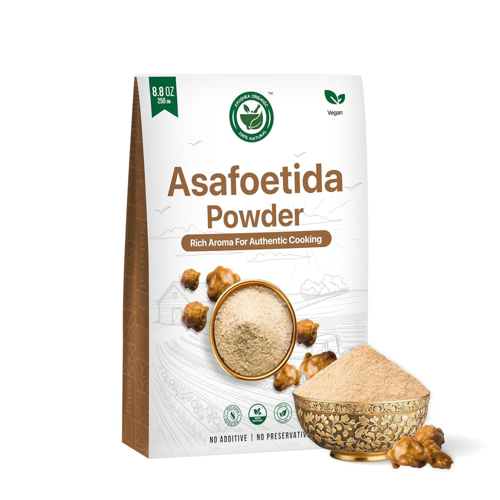 AYUSHKA ORGANIC front packaging showing clear label and net weight benefit