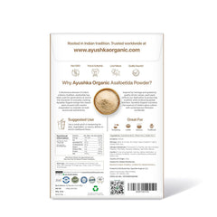 AYUSHKA ORGANIC open jar showing fine powder texture for easy measuring