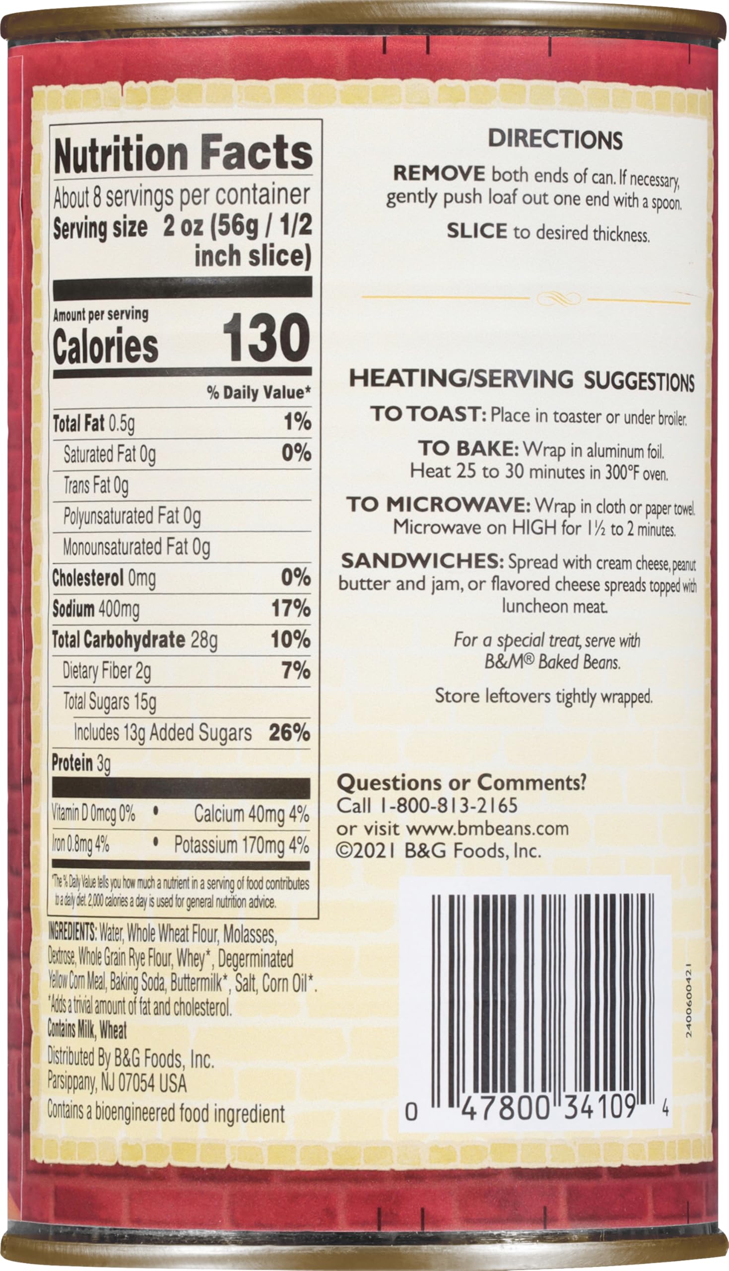 B&M loaf next to a ruler showing 16-ounce size for portion clarity