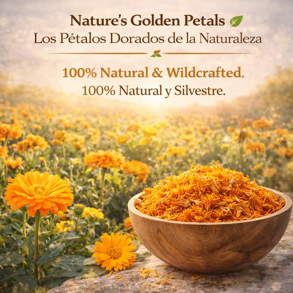 B-Experts close-up of dried marigold petals highlighting texture and vibrant color preservation