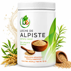 B-Experts front packaging showing 16oz canary seed milk powder benefit: pantry-ready nutrition