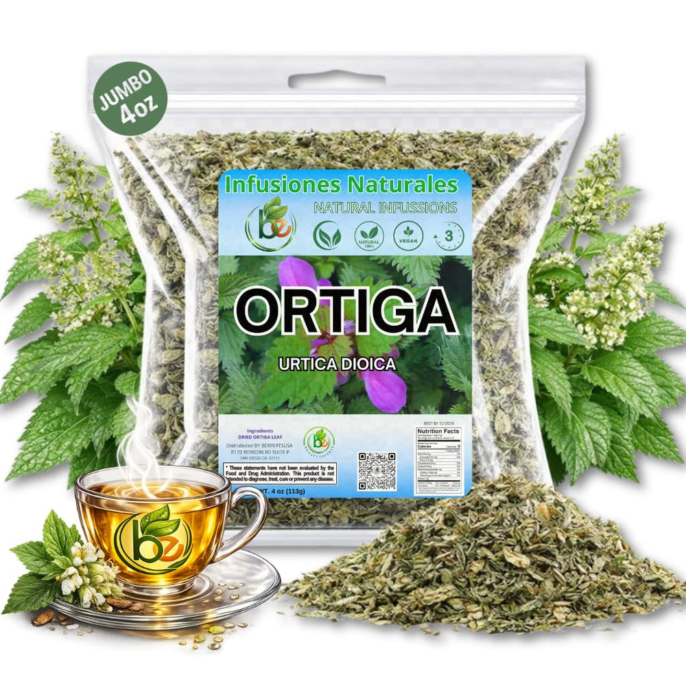 B-Experts front packaging showing Ortiga tea pouch and clear labeling for freshness