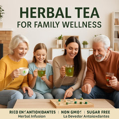 B-Experts steeping Palo Azul tea in a cup giving soothing hydration