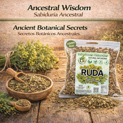 B-Experts close-up of loose rue leaves highlighting texture and aromatic preservation