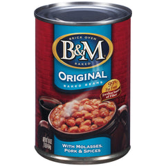 B&M front can shot showing label and ready-to-serve beans for convenience