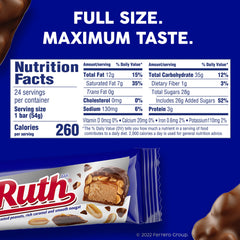 Baby Ruth unwrapped bar revealing chocolate-coated nougat and caramel benefits