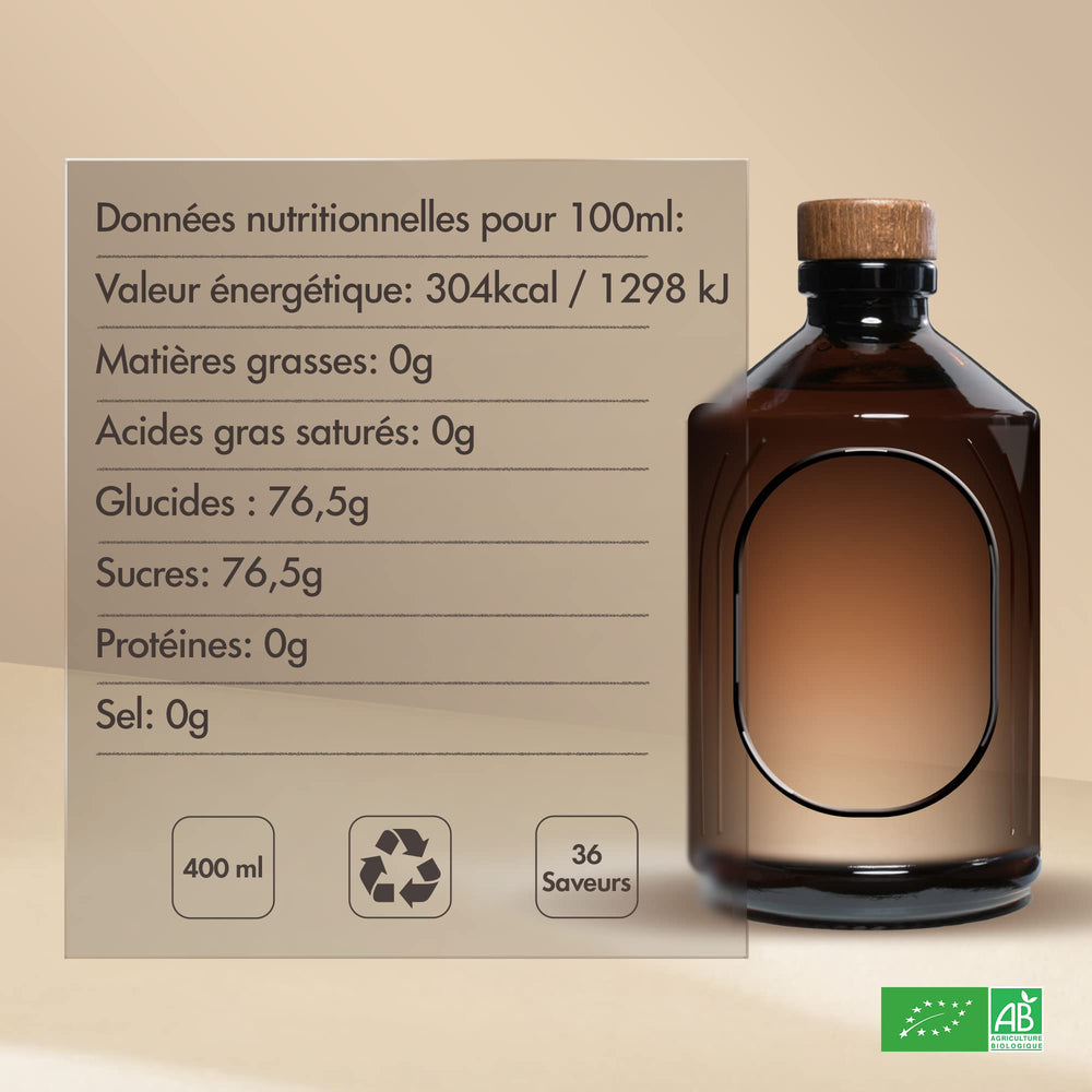 Spoon drizzling Bacanha syrup over dessert to enhance aroma and sweet balance