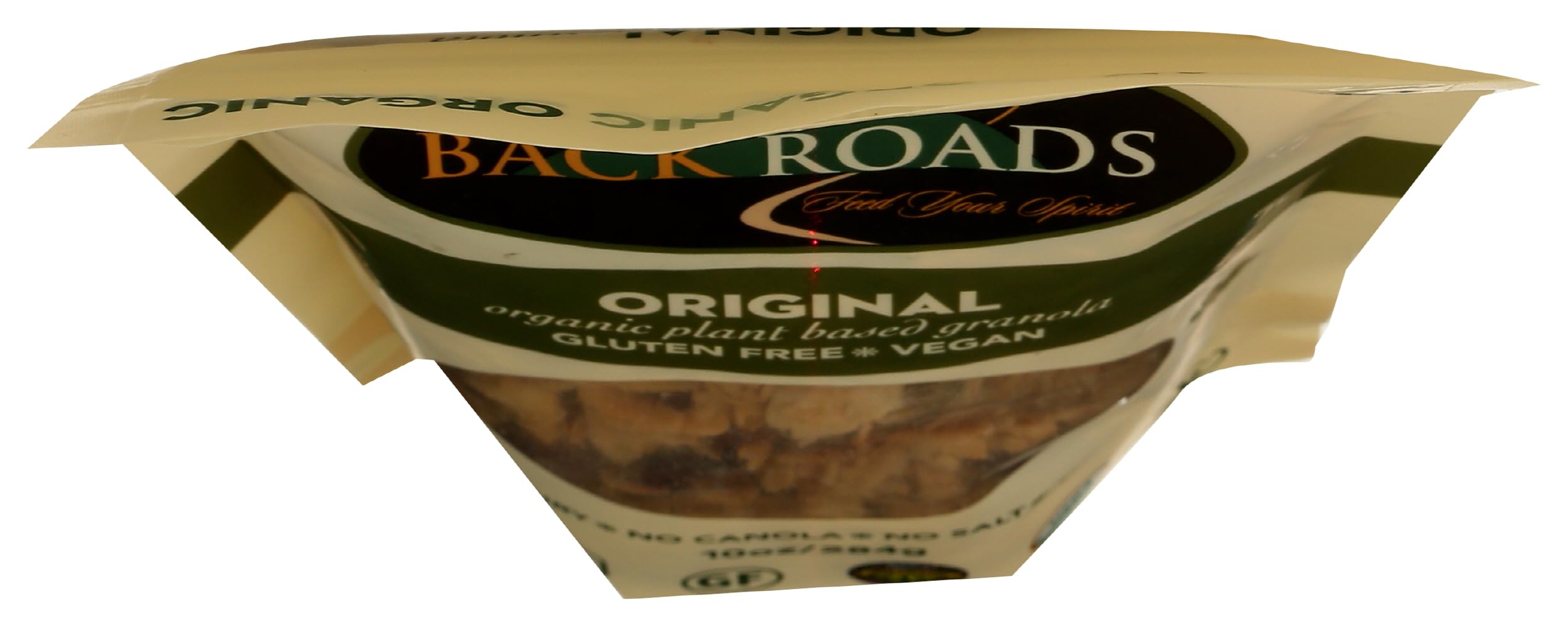 BACK ROADS organic ingredient spread with oats, nuts, seeds showing wholesome origins