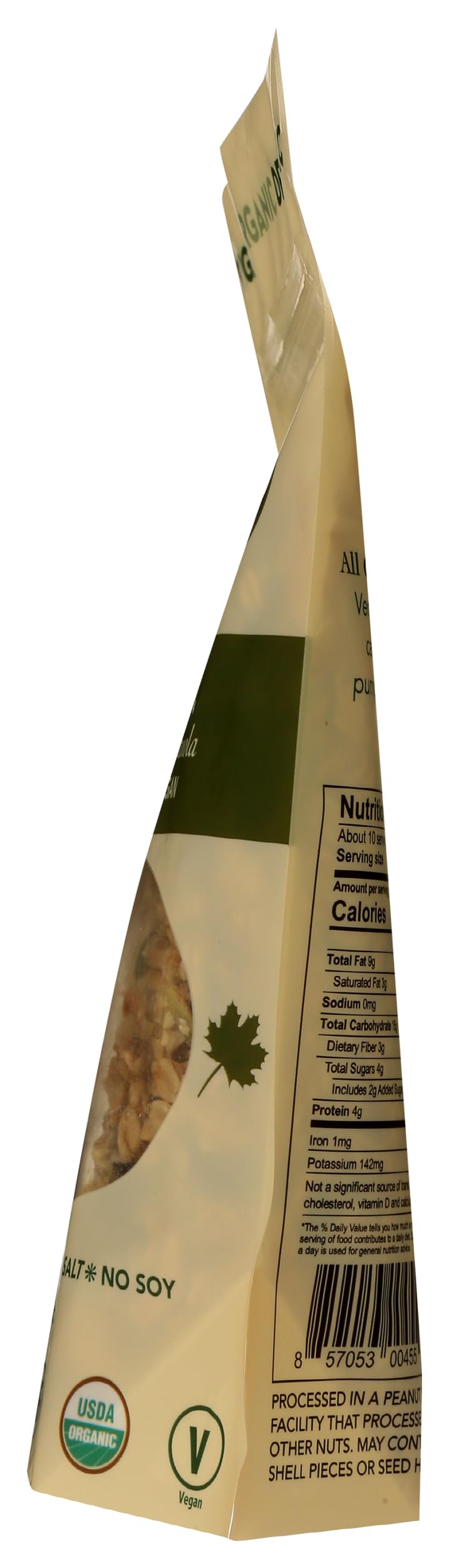 BACK ROADS bag held in hand showing 10 oz size and portion reference
