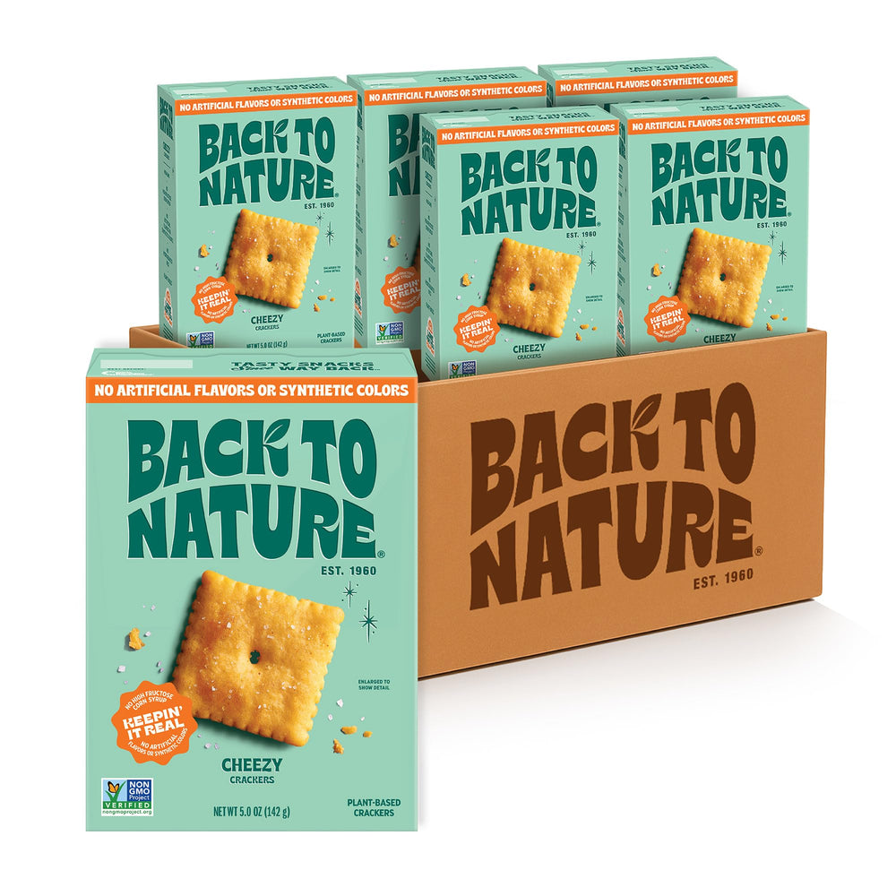 Back to Nature front packaging showing six-pack and plant-based benefit