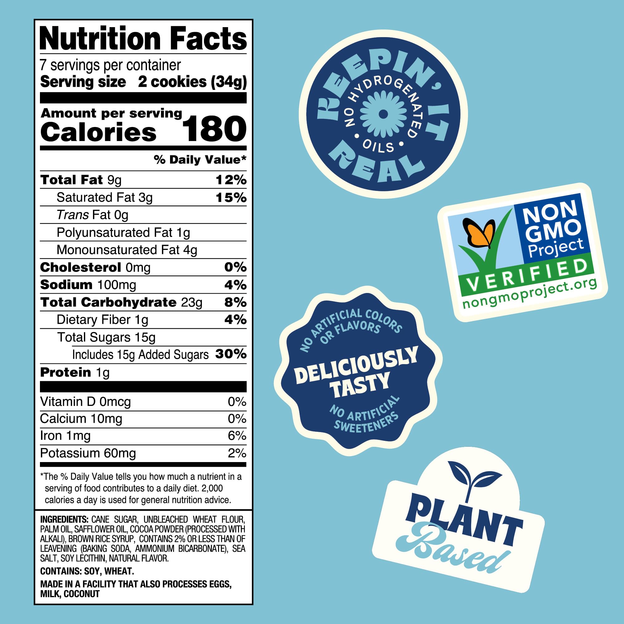 Back to Nature close-up of side pack and nutrition facts for quick product details