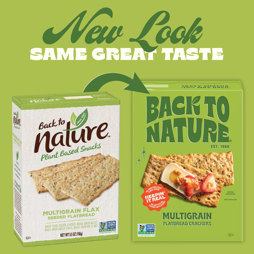 Back to Nature ingredient label and certifications displaying non-GMO and kosher benefits
