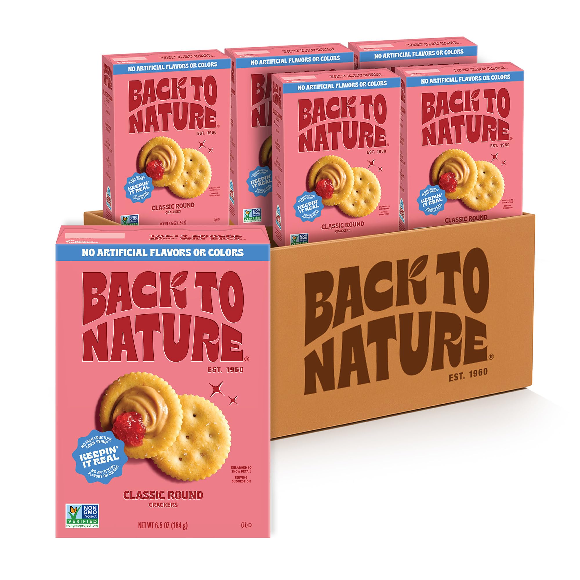 Back to Nature front packaging showing product and non-GMO label for pantry appeal
