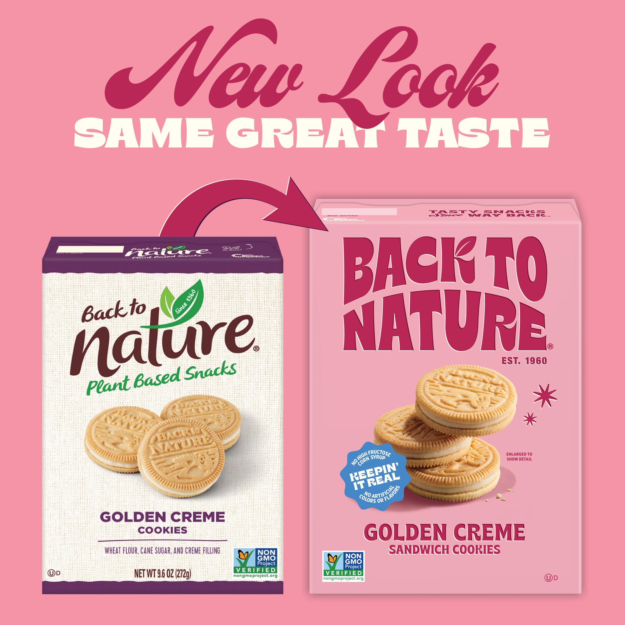Back to Nature nutrition label and ingredients highlighting cleaner-label