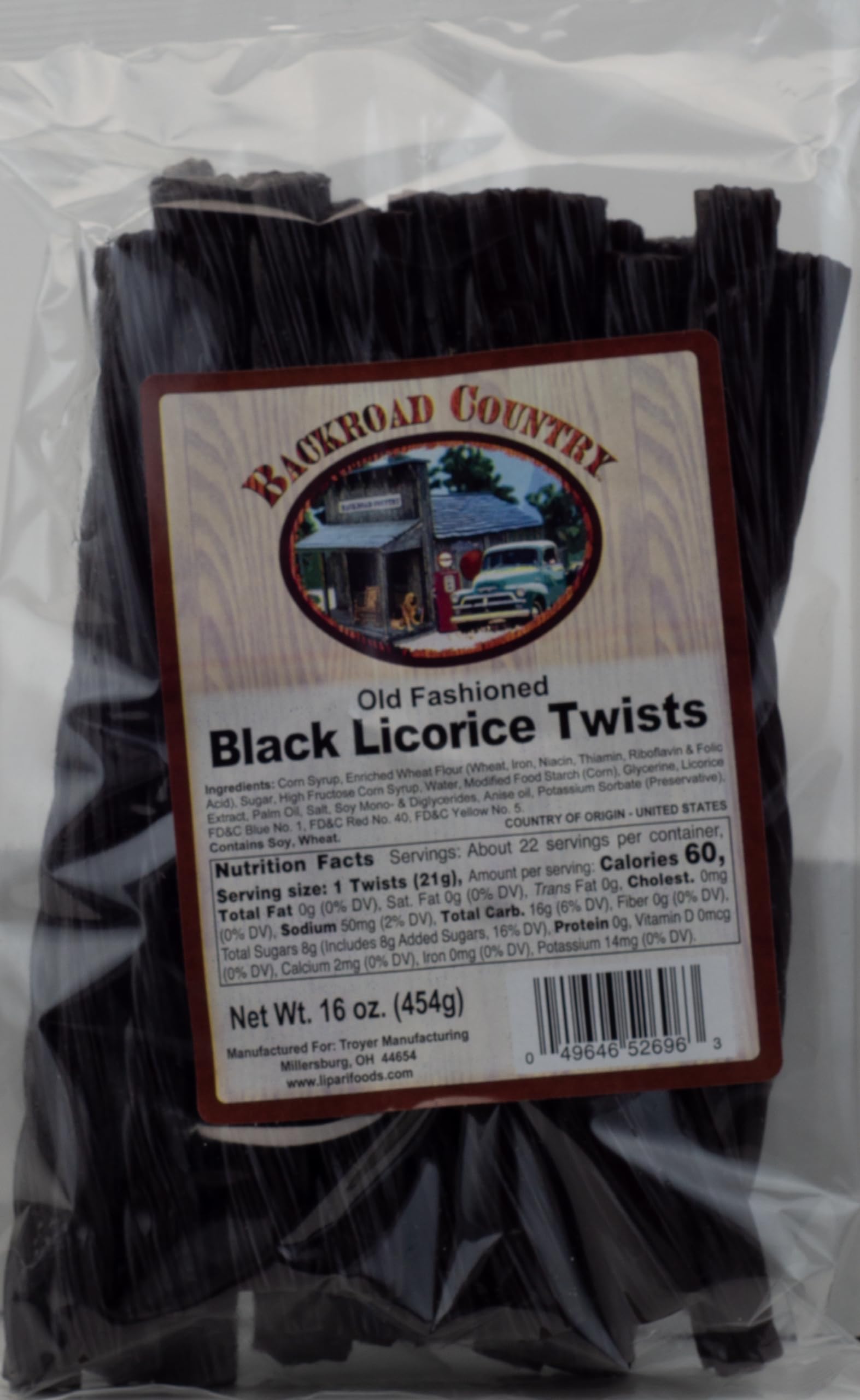 Backroad Country close-up of soft licorice twists highlighting chewy texture and flavor