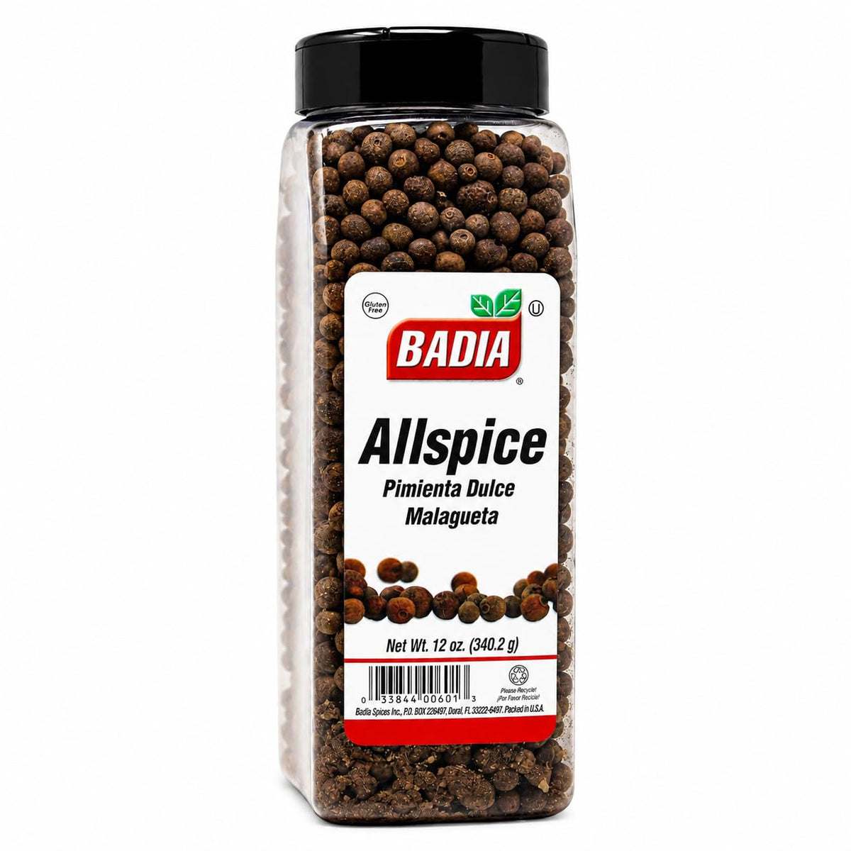 Badia whole allspice front jar view showing label and size, pantry-ready benefit
