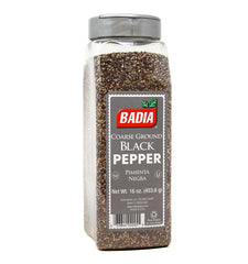 Badia front label of 16 oz coarse black pepper for bold seasoning