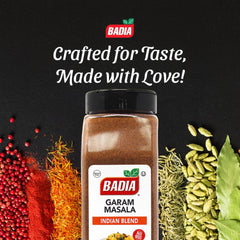 Badia garam masala texture close-up of ground spices, showing aroma and color