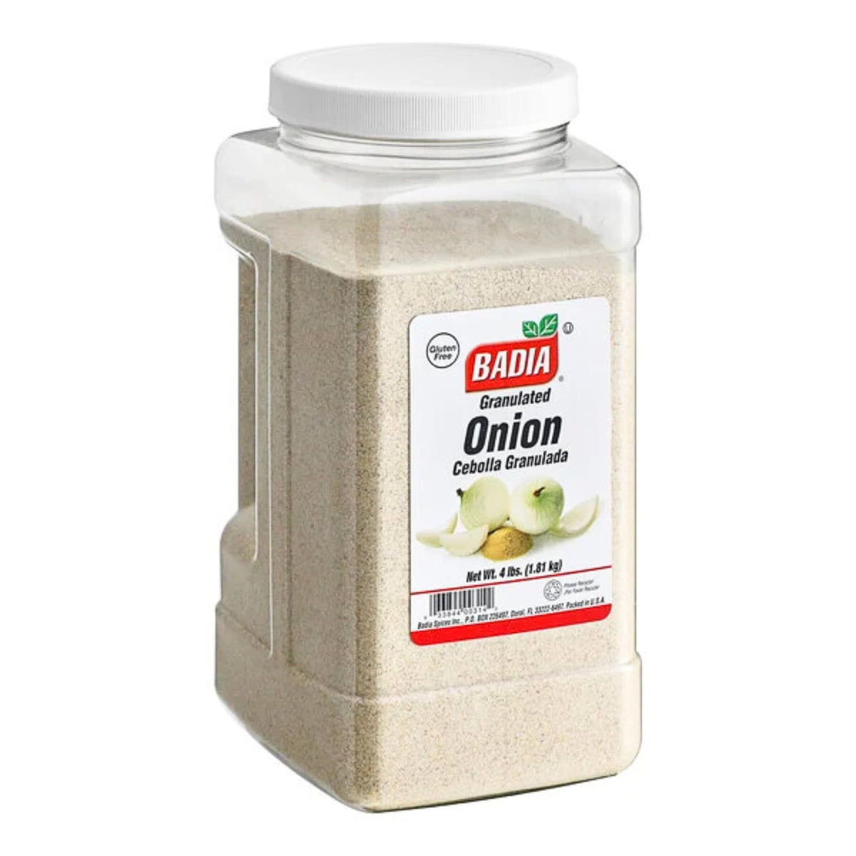 Badia granulated onion front packaging showing label and bulk size benefit